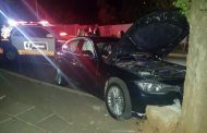 Car collides with a tree Greenside