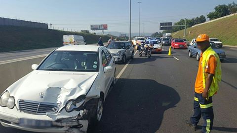 Collision on the N1 North before Malibongwe Drive, Randburg.