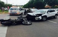 A biker injured after colliding with a vehicle in Waterkloof Ridge