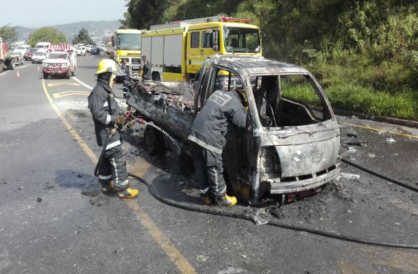 No injuries light delivery truck on fire KZN