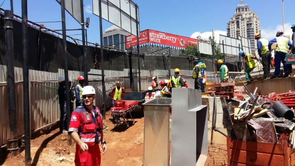 Sandton two men injured in apparent structural collapse