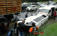 Taxi rollover on the M1 North by the 1st Avenue on-ramp, Houghton