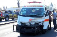 Fortunate escape from serious injury in ambulance collision in Swakopmund