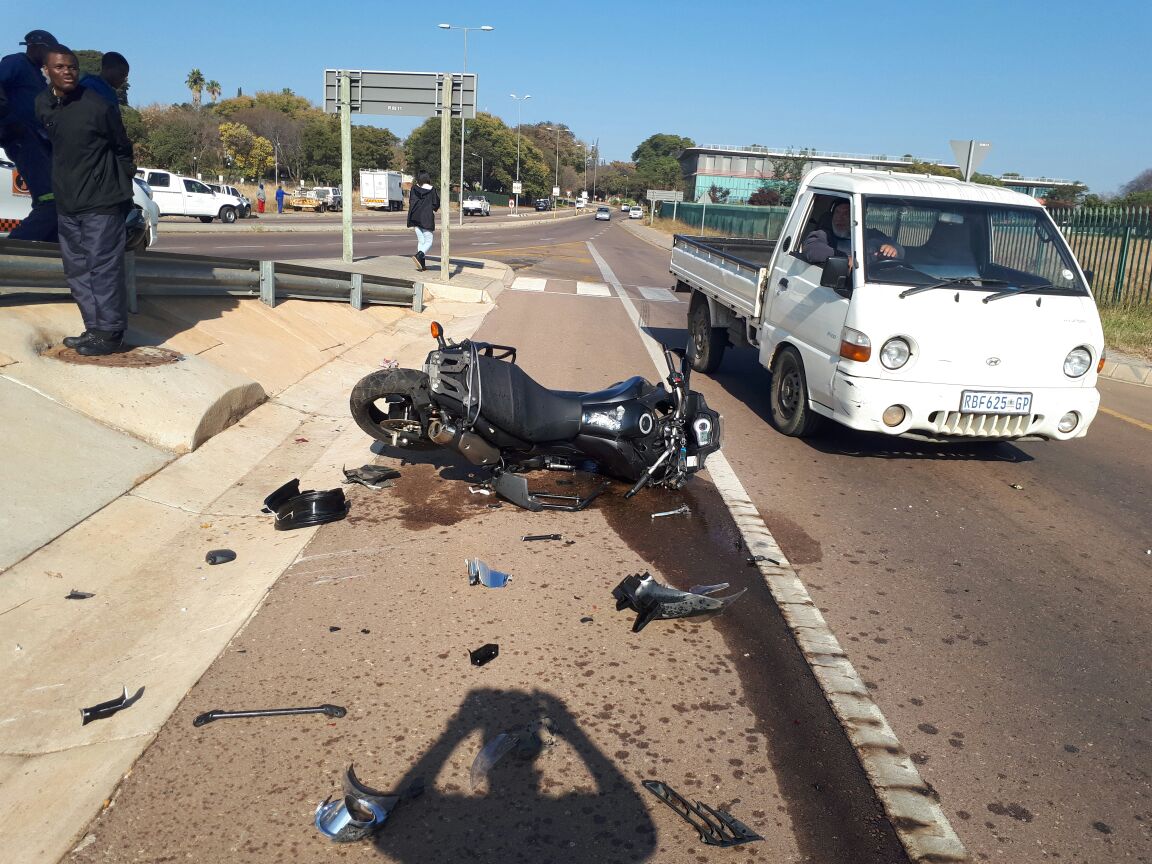 Biker left critical after collision north of Johannesburg