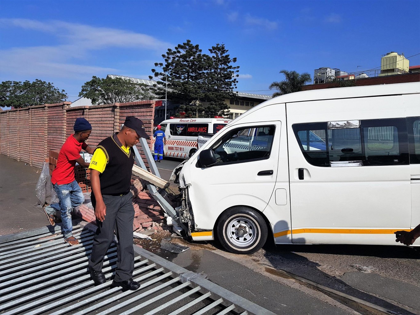 Eight injured as taxi crashes into wall in Mobeni