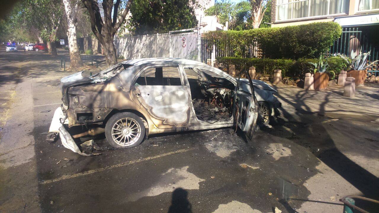 Two public transport vehicles set alight in Sunnyside, Pretoria.