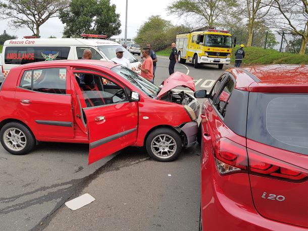 Four people have been injured following a collision on University Road near Westwood Mall