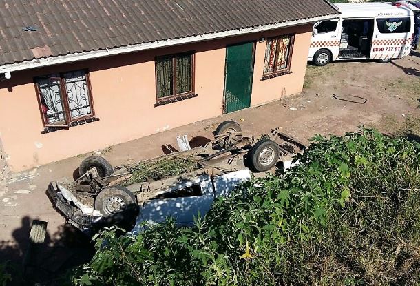 Driver injured as his vehicle rolled down an embankment in Chatsworth