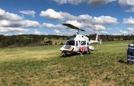 Runner airlifted after collapsing in a field