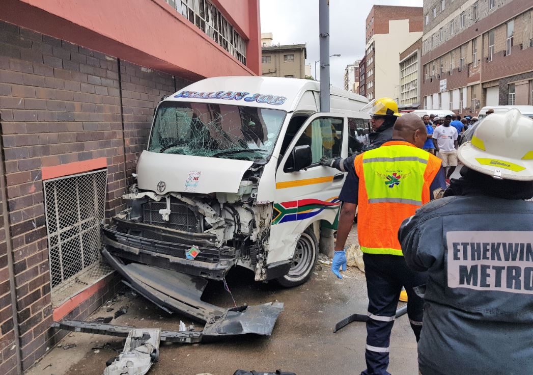 Taxi crash leaves driver entrapped on McArthur Street in Durban