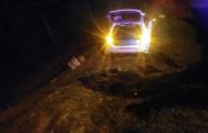 Vehicle Crashes Down Embankment at La Lucia
