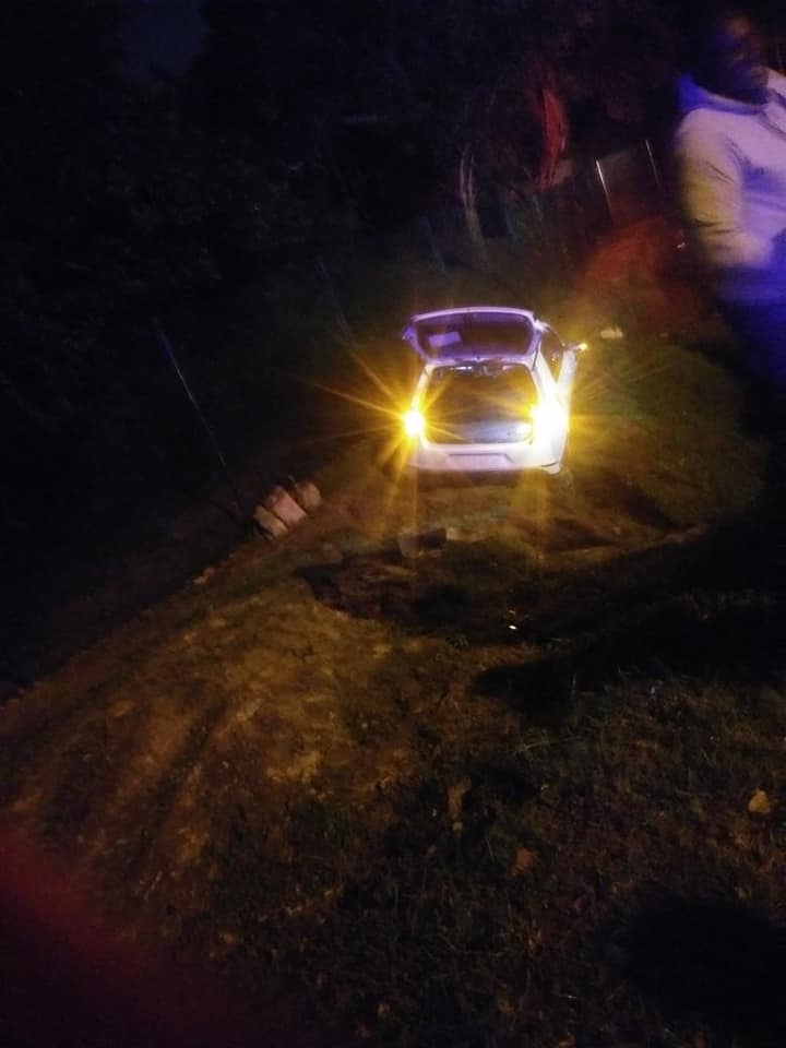 Vehicle Crashes Down Embankment at La Lucia