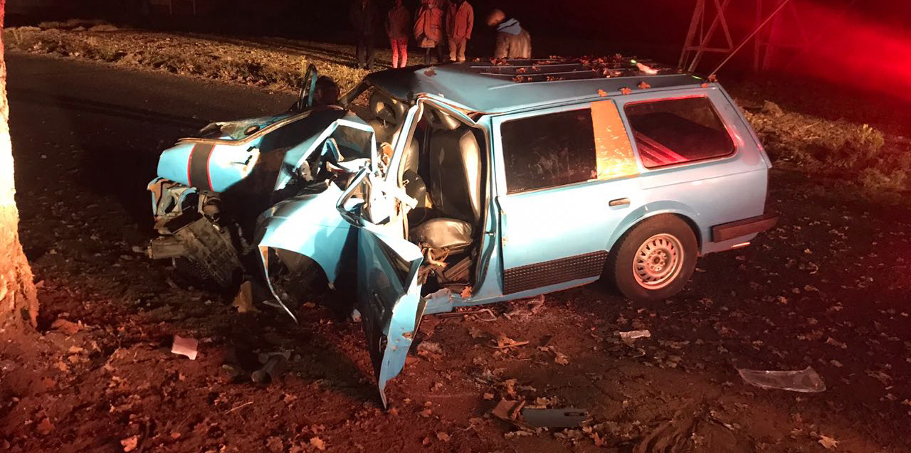 Four injured after vehicle crashes into tree on Reinecke street in Carletonville