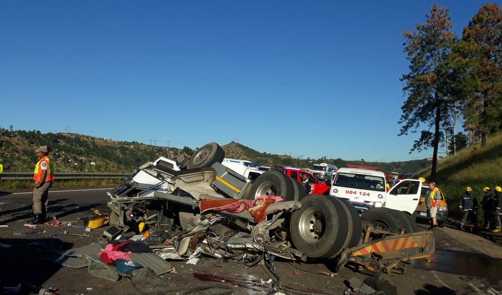 Truck rolls leaving two injured on the N3 highway near the Mariannhill Toll Plaza in KwaZulu Natal.
