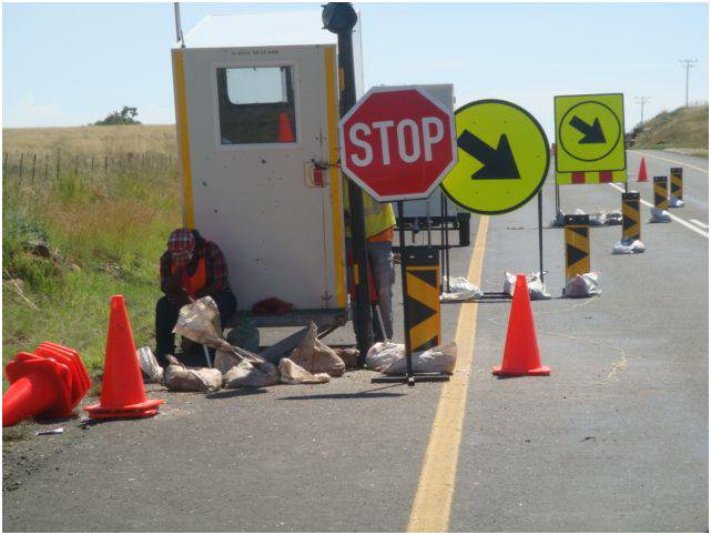 Drive with caution in areas of road construction