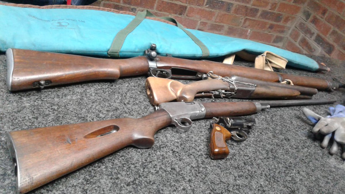 House robbery on a farm police recovered stolen firearms, suspects arrested