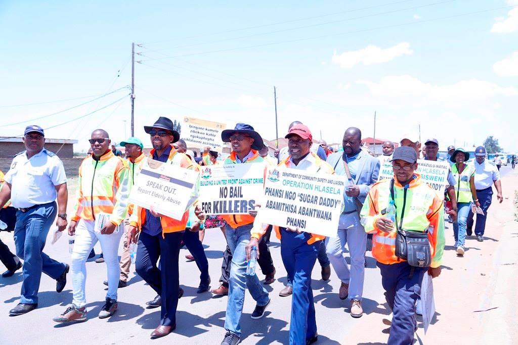 Kaunda led a Thuma Mina Friday Safety Walk in Madadeni near Newcastle