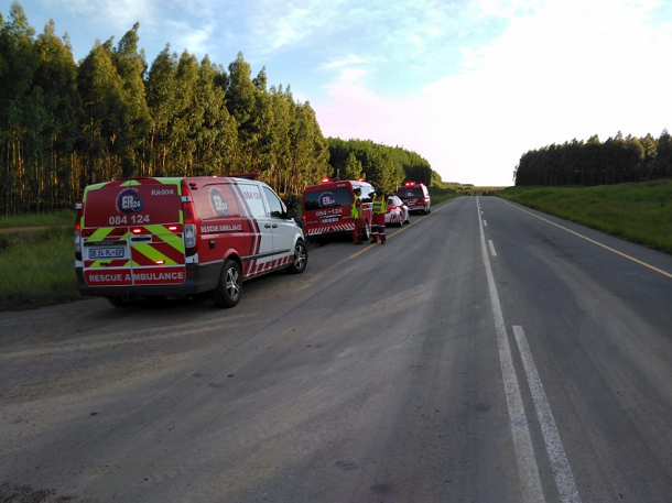 A bakkie and truck collided in Howick leaving two men injured