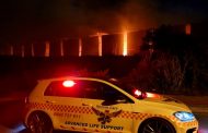 The Fire site on Bluff Road between Edwin Swales and Brighton Road on Saturday night was still active