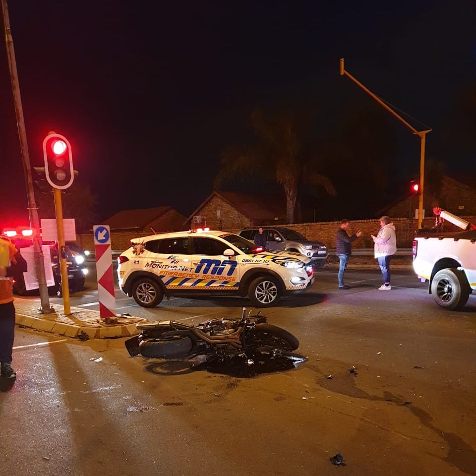 Two bikes and a car collide in Centurion