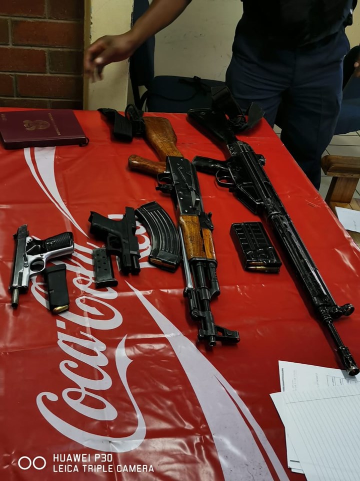 Firearms seized during cemetery shooting