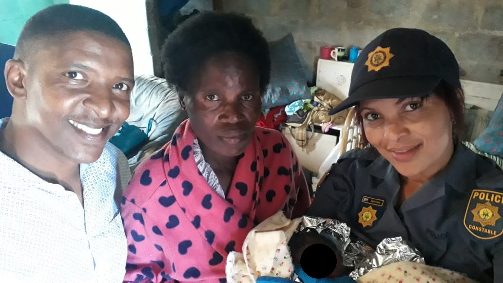 Two members of Kinkelbos SAPS assists with birth delivery of a baby boy in Colchester