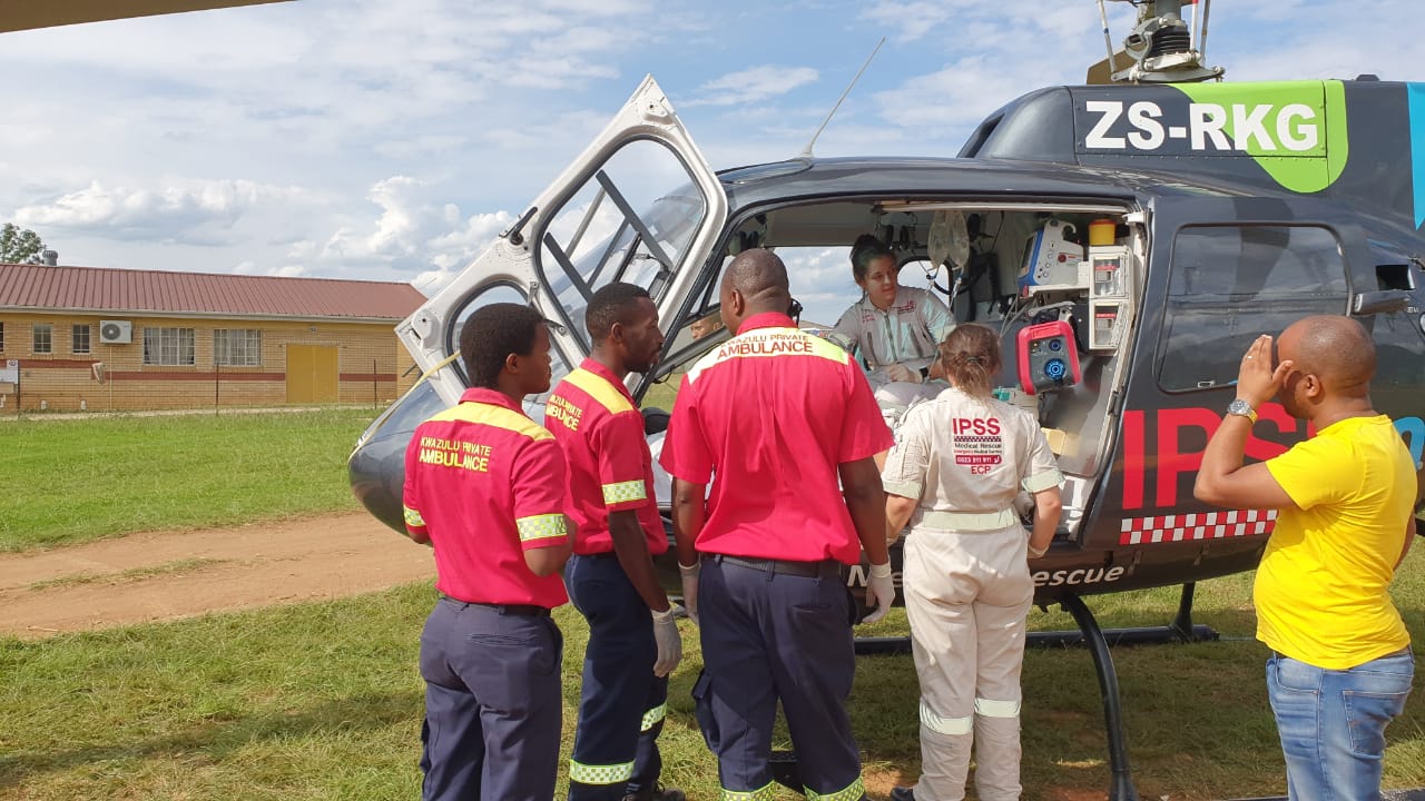 Patient airlifted from collision on the Peinsrand Road.