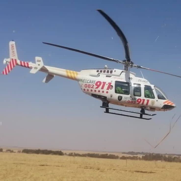 Burns victim airlifted from scene of a veld fire in Ystervarkfontein