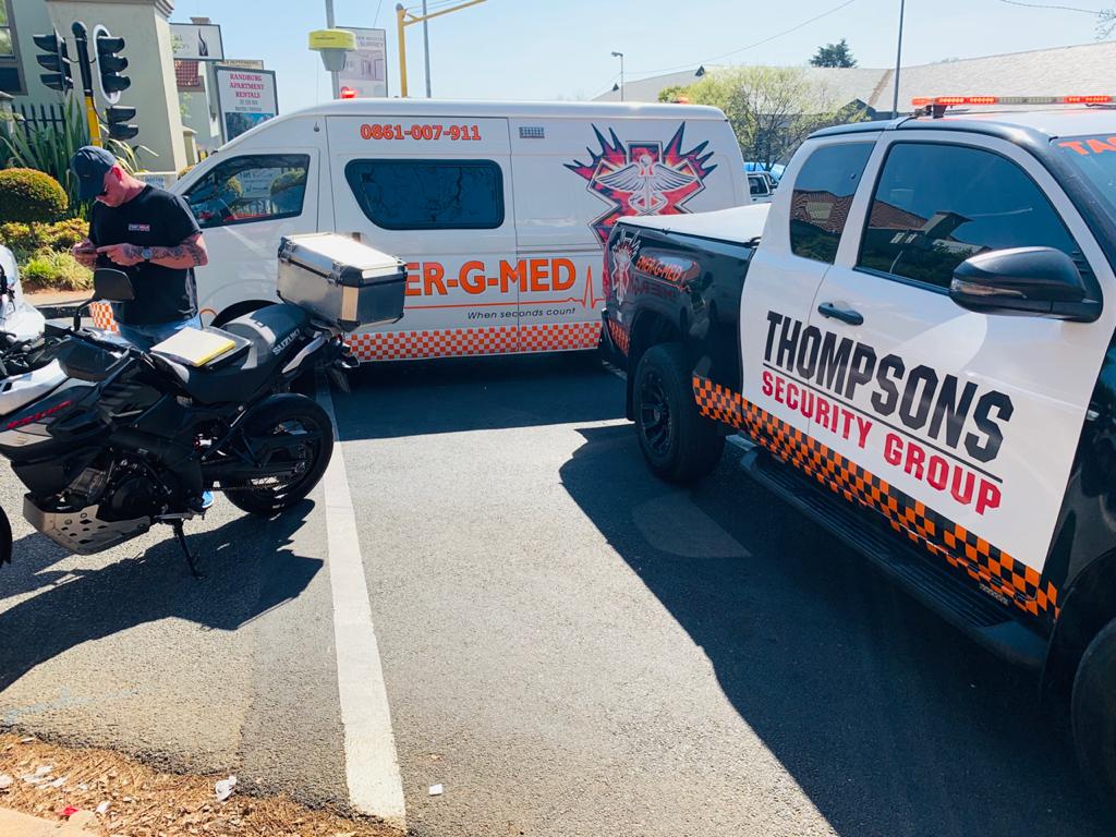 Biker injured in motorcycle crash in Randburg