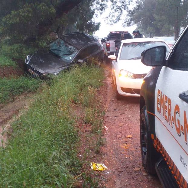 Fortunate escape from injury in a road crash in Midrand