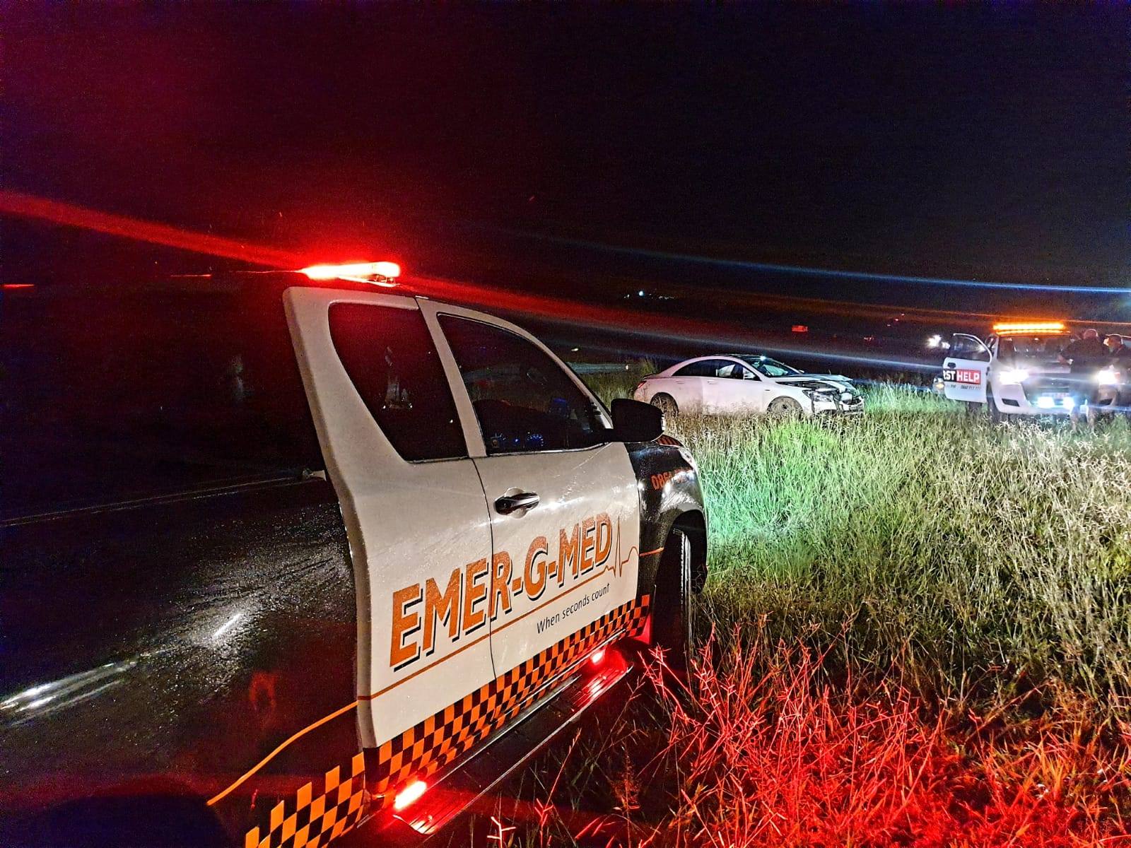 Fortunate escape from injury in a collision in Nietgedacht