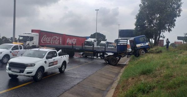 Fortunate escape from injury in a road crash on the R24 West