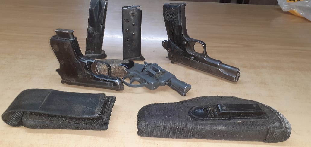 Suspect in court following the recovery of three firearms