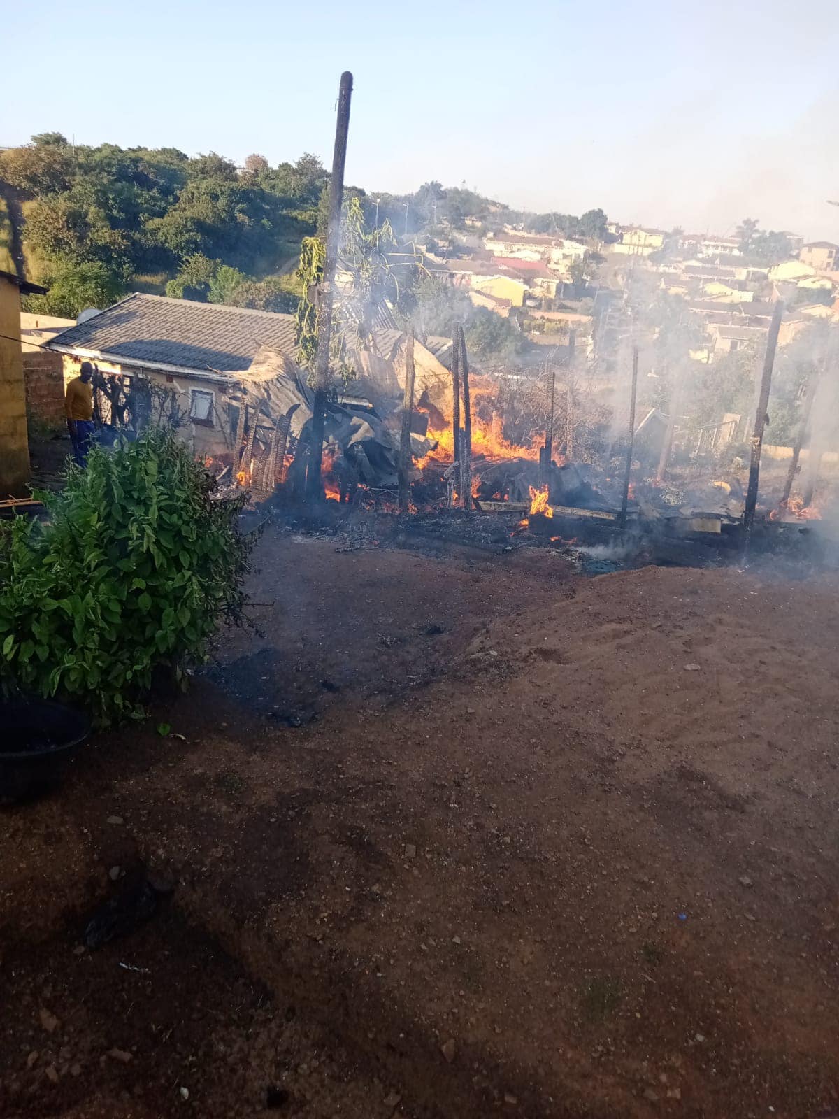 Wood and iron home destroyed in a fire in Parkgate