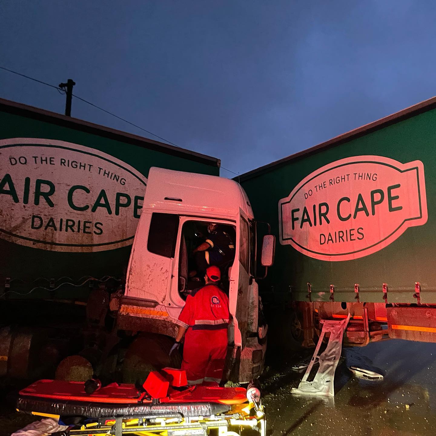 Heavy vehicle crash after driver loses control of vehicle, Cape Town