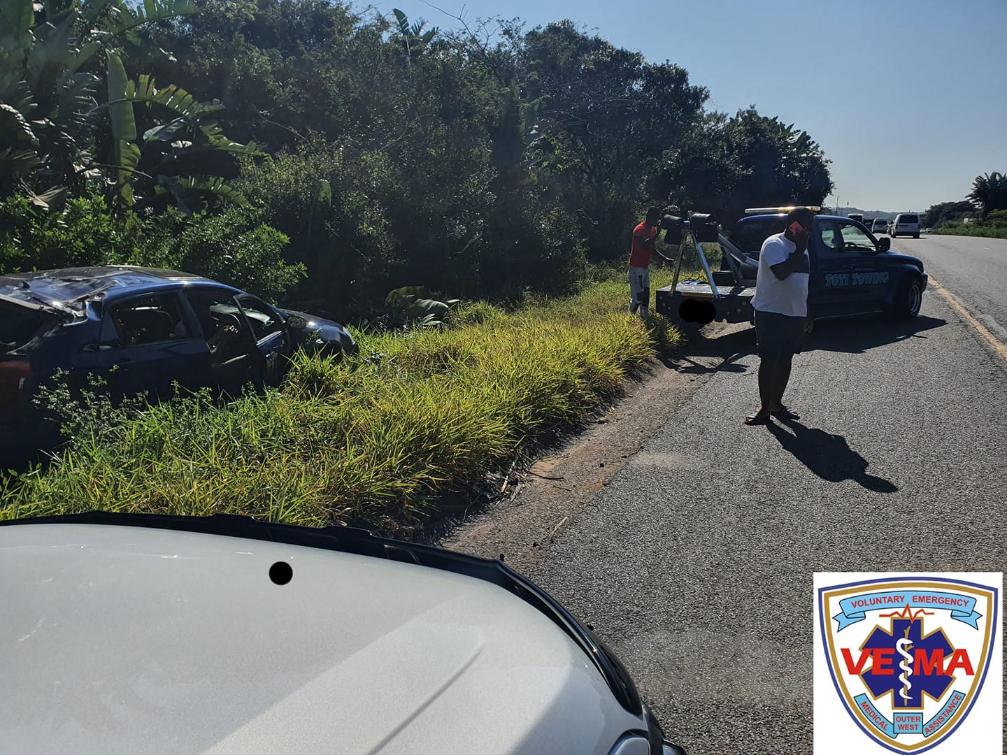 Road crash on the N2 North bound just after the Adams road off ramp in Amanzimtoti