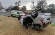 Fortunate escape from injury in a vehicle rollover in Dan Pienaar, Bloemfontein