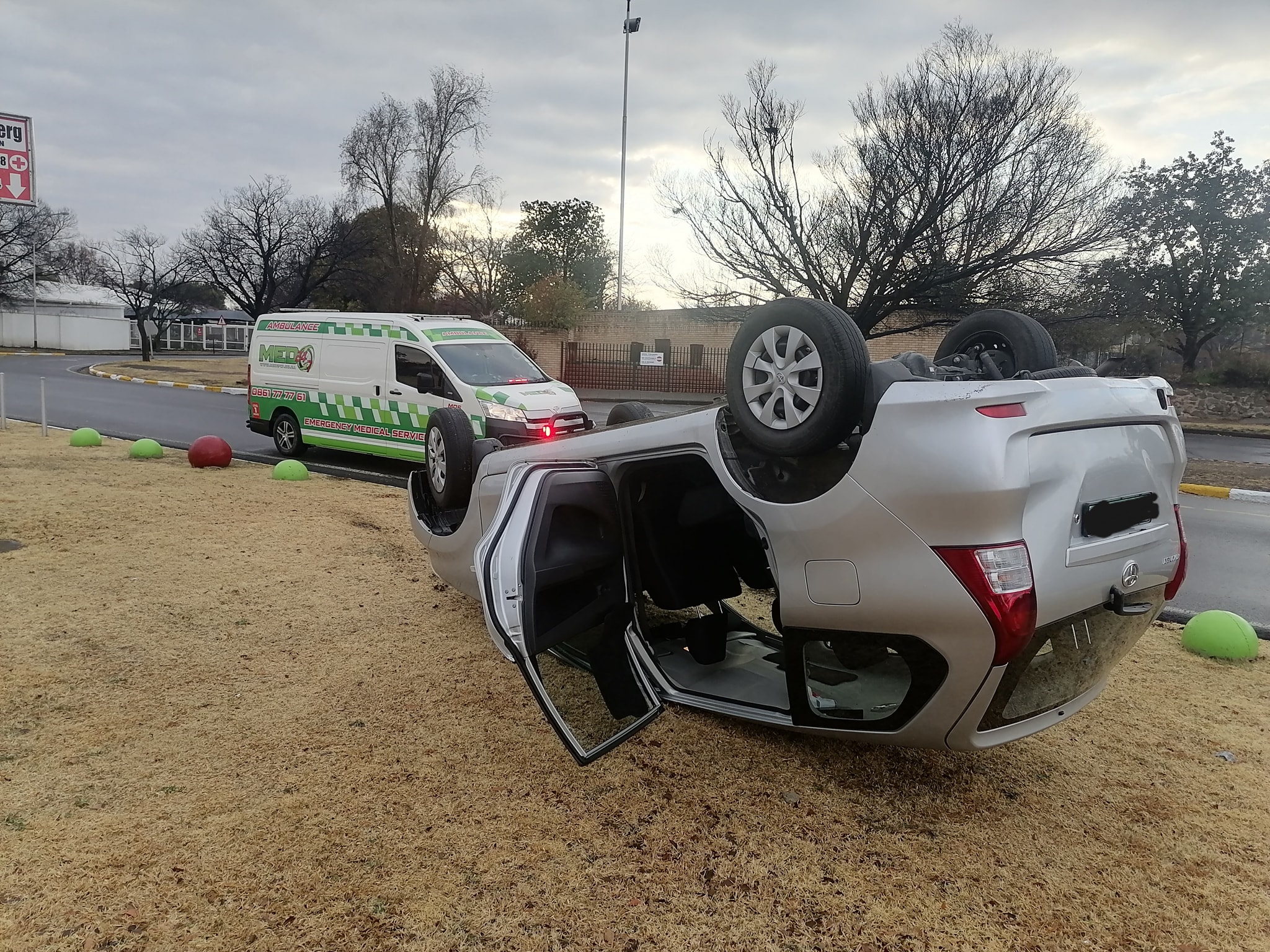 Fortunate escape from injury in a vehicle rollover in Dan Pienaar, Bloemfontein