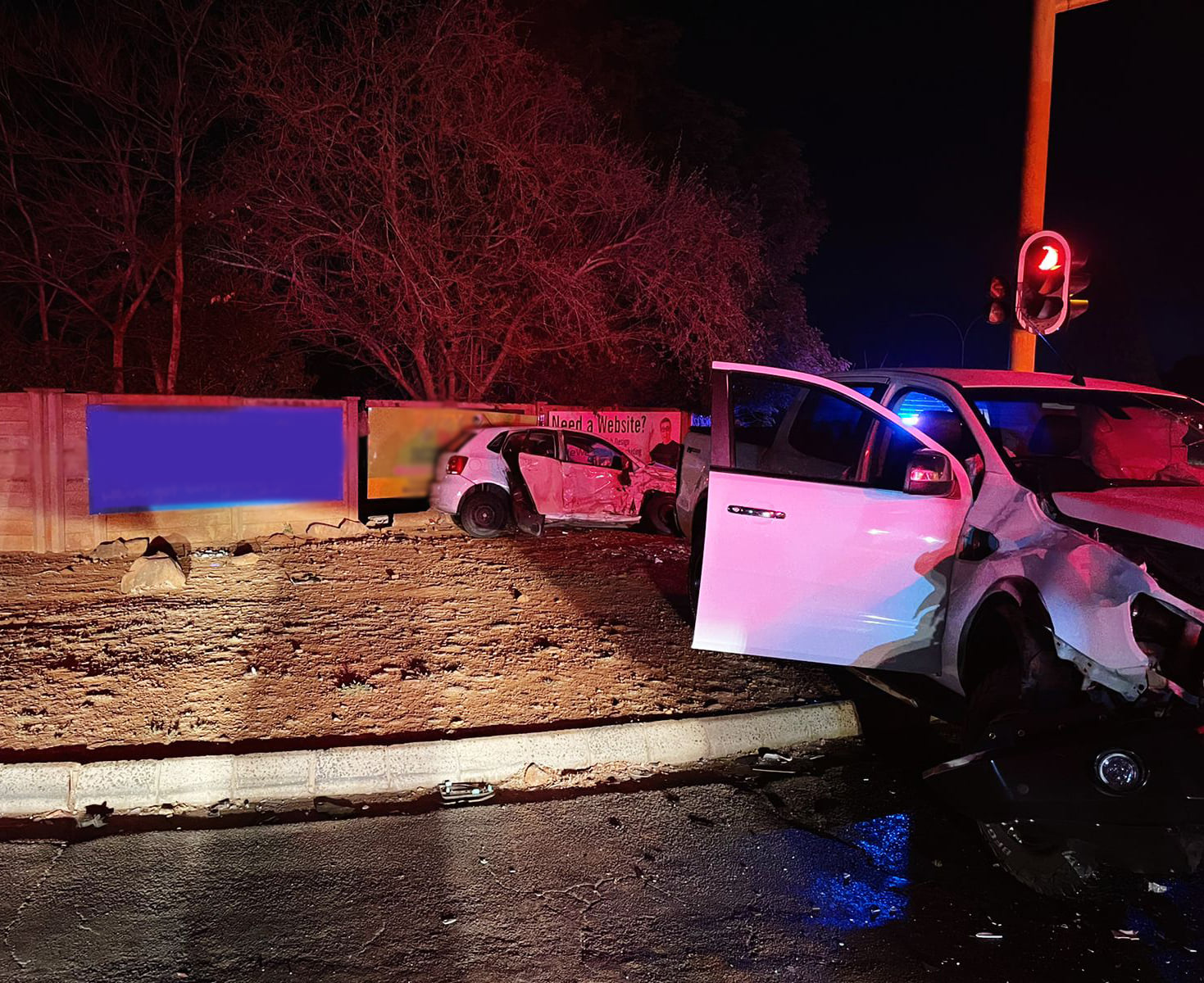 Two injured in a collision at an intersection in Vanderbijlpark