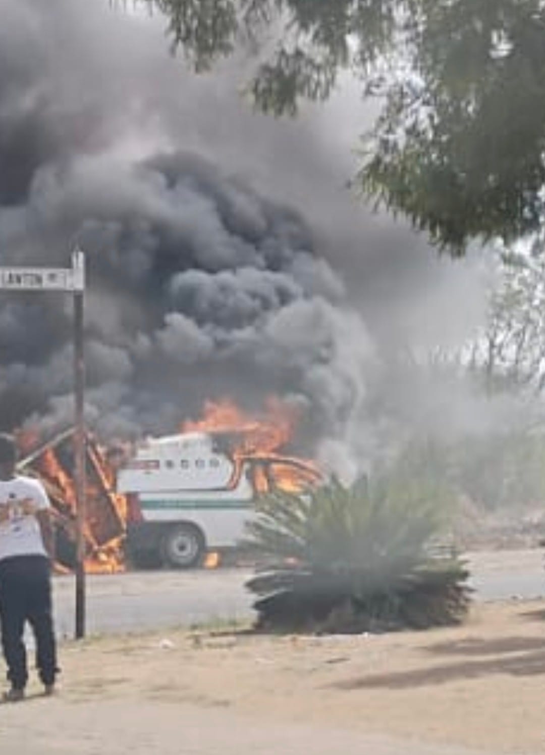 Vehicle fire in Polokwane City, Limpopo