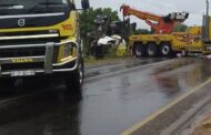 Temporary road closure after a truck crash on the R101 road and Komdraai