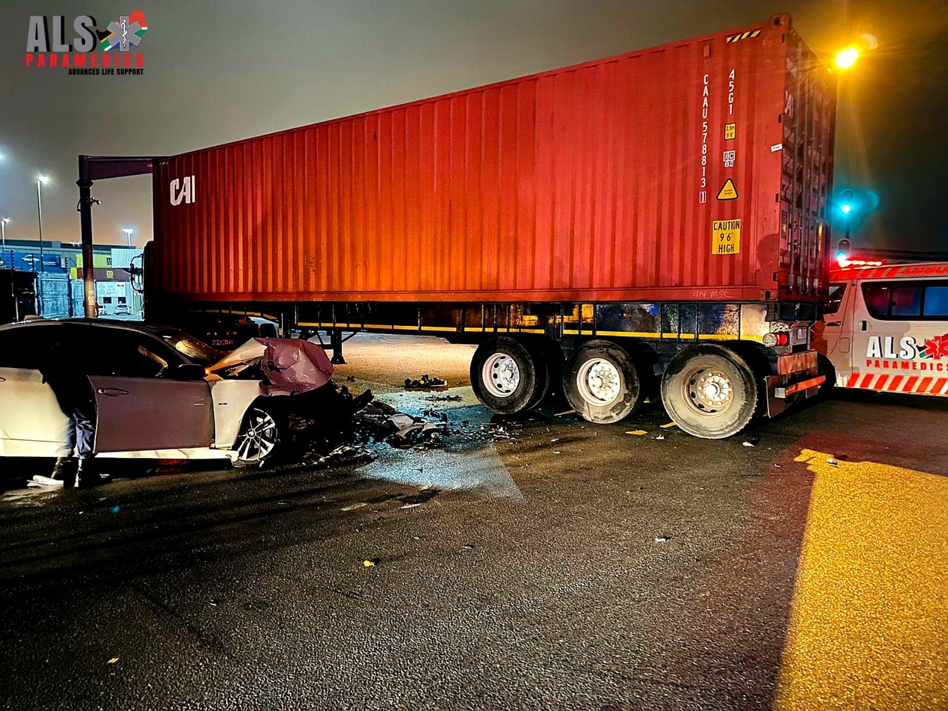 Truck and a light motor vehicle collide on Edwin Swales Drive near Hillbank on the Bluff.