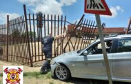 Driver crashes vehicle through a fence on Princess Road, Claremont.