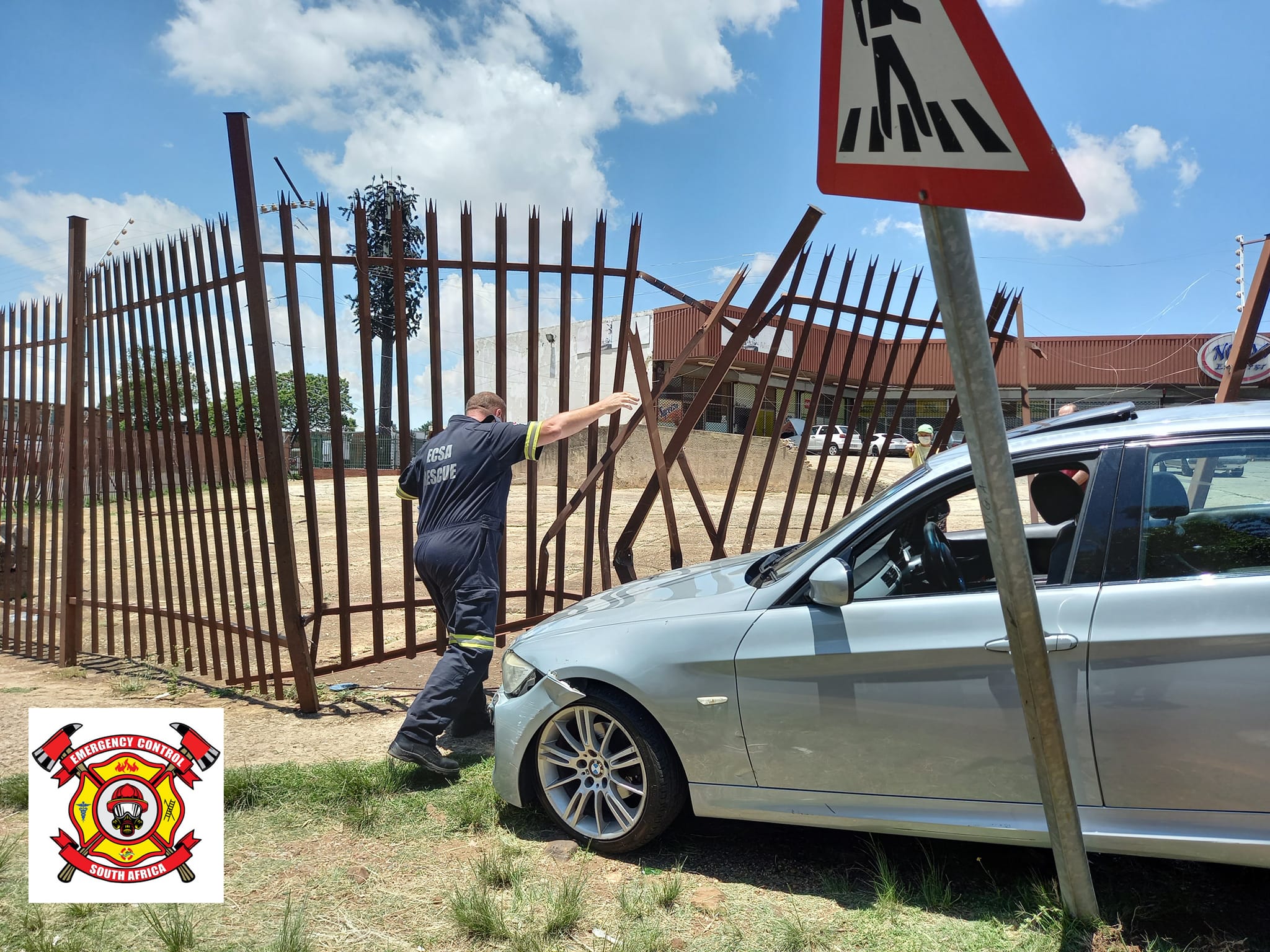 Driver crashes vehicle through a fence on Princess Road, Claremont.