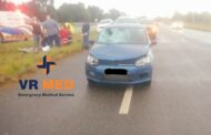 Pedestrian revived and stabilized after a road crash on the R64 and Abrahamskraal road intersection