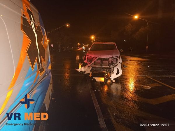 Two injured in a collision at an intersection in Bloemfontein