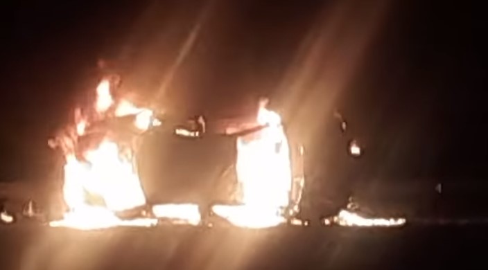 Fortunate escape from serious injury in a vehicle rollover and fire