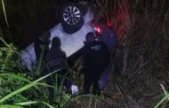 Female passenger trapped in overturned vehicle in Redcliffe