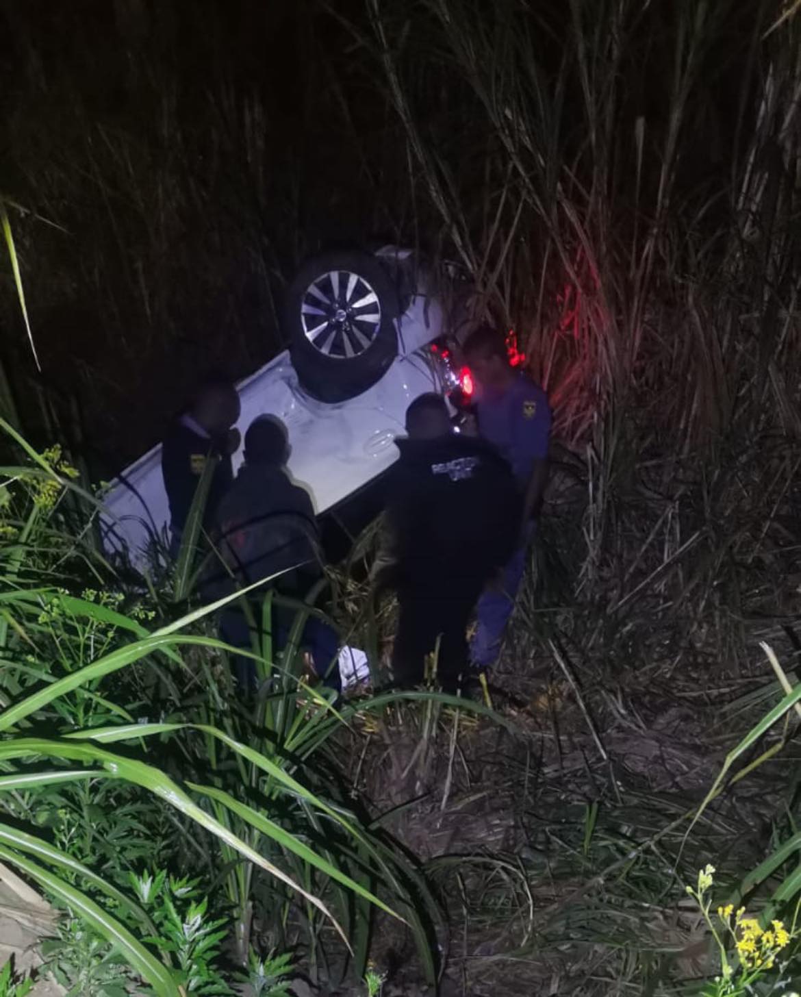 Female passenger trapped in overturned vehicle in Redcliffe