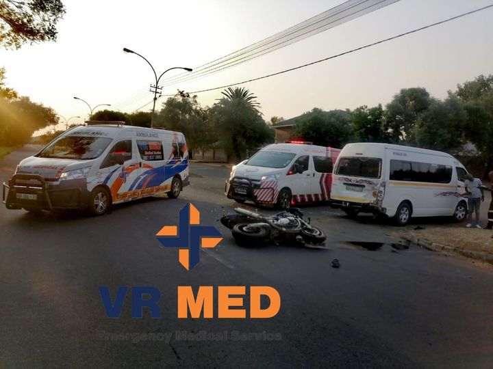 Motorbike collision on Wilcocks road in Bayswater, Bloemfontein